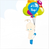 Geboortekaartje ballonnen wolken cartoon jongens kaartje (3011)