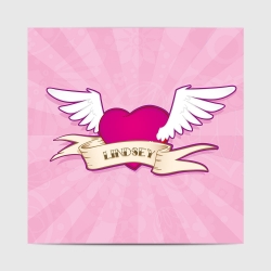 Geboortekaartje stoer tattoo hart vleugels meisjes kaartje (3048)