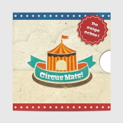 Geboortekaartje vintage circus met circustent jongens kaartje (3065)