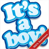 Geboortekaartje typografisch blauw wit jongens kaartje (3082)
