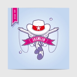 Geboortekaartje stoer western kaartje cowgirl meisjes kaartje (3093)