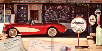 Geboortekaartje amerikaanse auto route 66 retro jongens kaartje (3403)