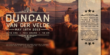 Geboortekaartje western cowboy grand canyon jongens kaartje (3600)