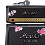 Geboortekaartje super stoer rock marshall meisjes kaartje (3851)