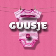 Geboortekaartje babykleding aan waslijn meisjes kaartje (4057)