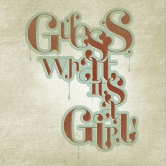 Geboortekaartje vintage grunge typografisch meisjes kaartje (4236)