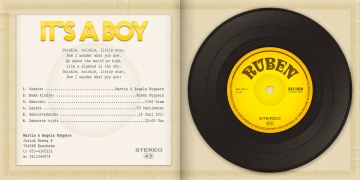 Geboortekaartje retro lp vinyl jongens kaartje (5009)