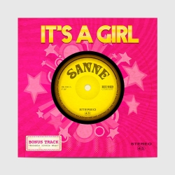 Geboortekaartje originele muziek lp vinyl meisjes kaartje (5022)
