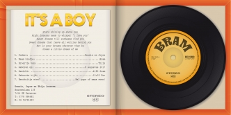 Geboortekaartje lp vinyl jongens kaartje (5024)